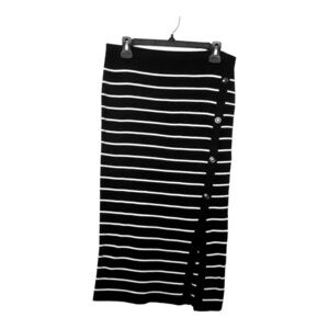 NWT Retrology Women Black with  White Strips Skirt Sz M